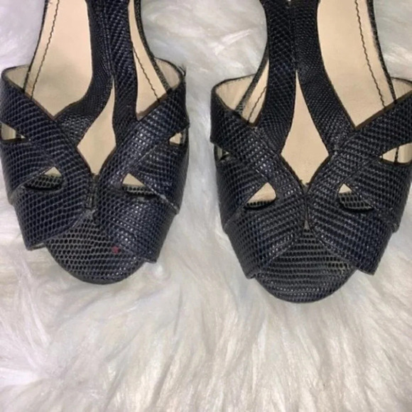 Naturalizer black snake hisa cork ankle wedges 6 - Picture 7 of 10